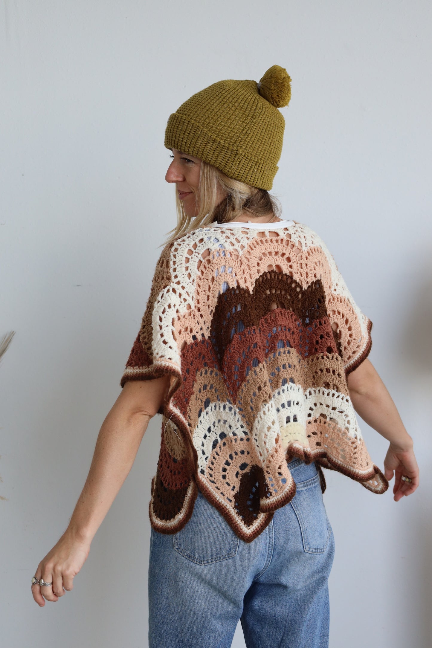 Brown Crochet Afghan Top