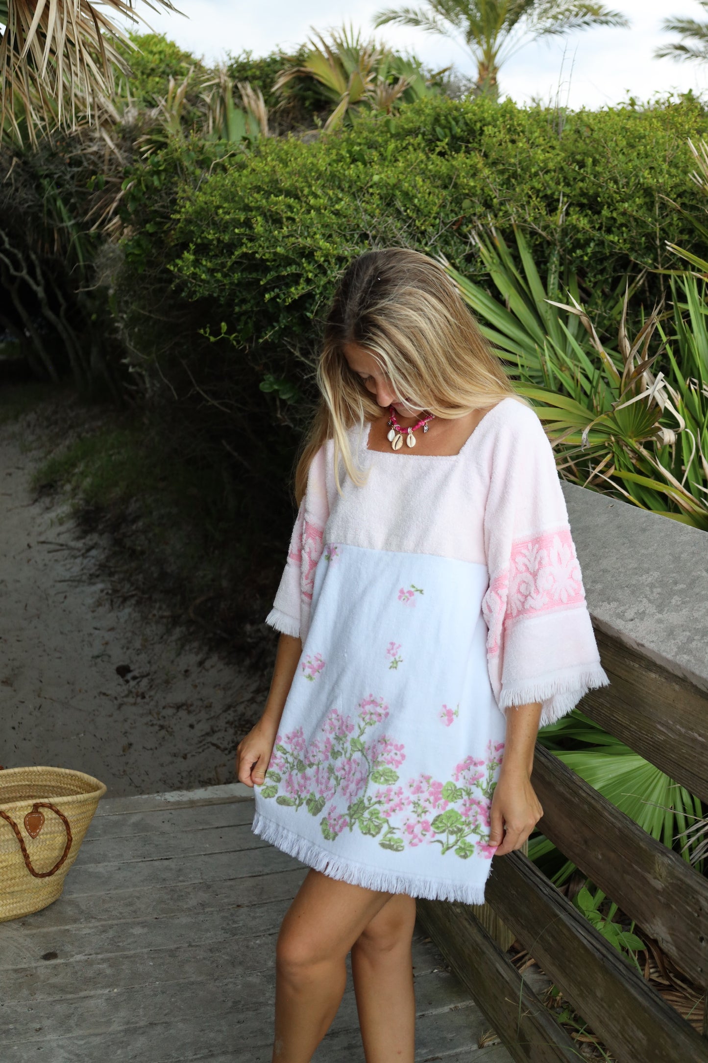 Light Pink Floral Towel Dress