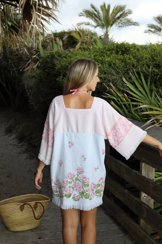 Light Pink Floral Towel Dress