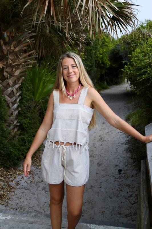 Neutral Towel Shorts