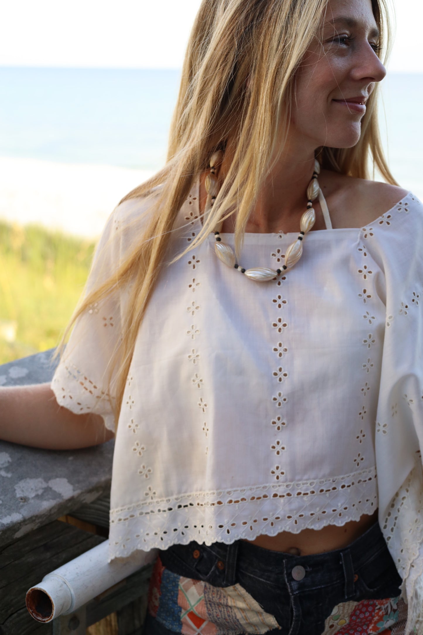 Vintage Boho Eyelet Top