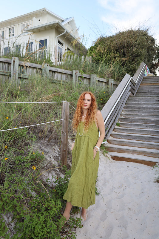 Linen Dress with Pockets
