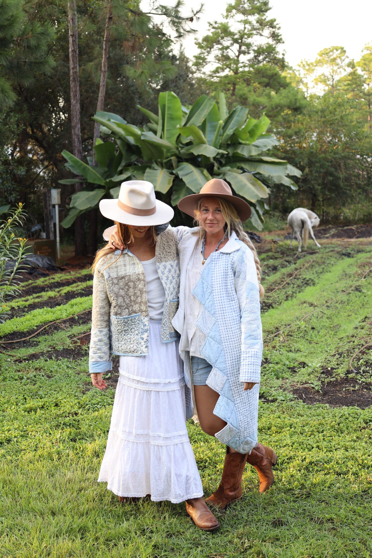 Blue Square Panel Quilt Coat