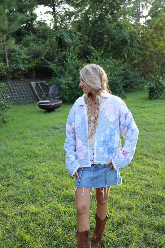 Baby Blue Pastel Quilt Coat
