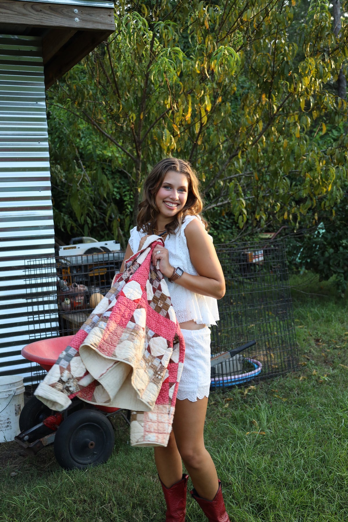 Red & Brown Quilt Coat