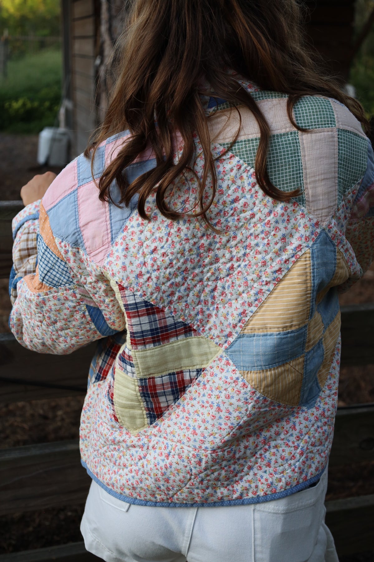 Pastel Floral & Plaid Quilt Coat