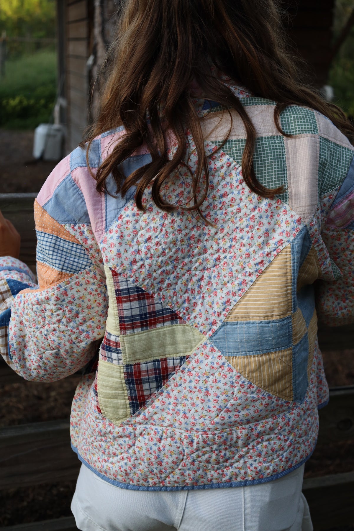 Pastel Floral & Plaid Quilt Coat