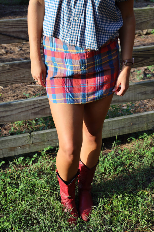 Red Plaid Skirt
