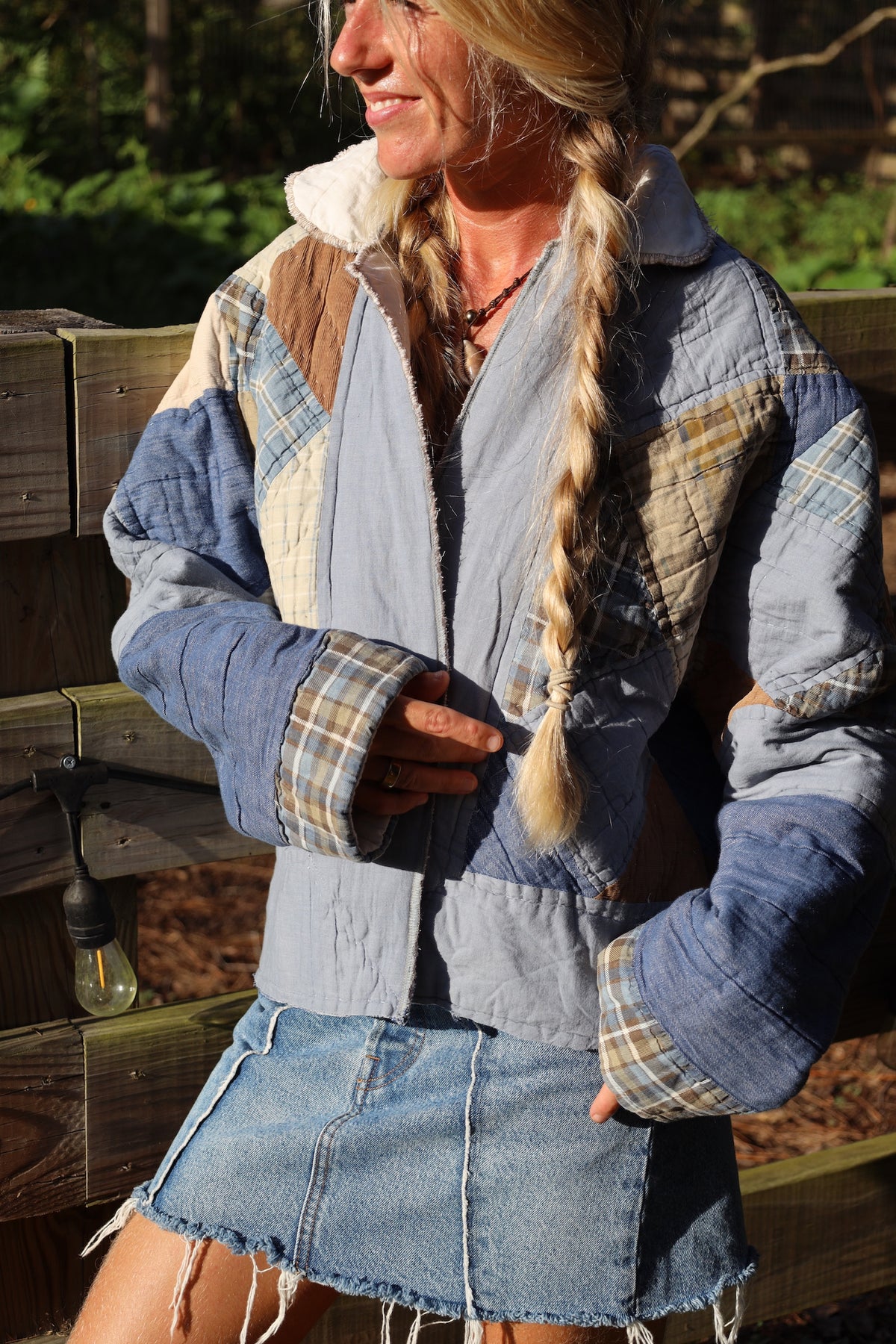 Blue Corduroy Quilt Coat