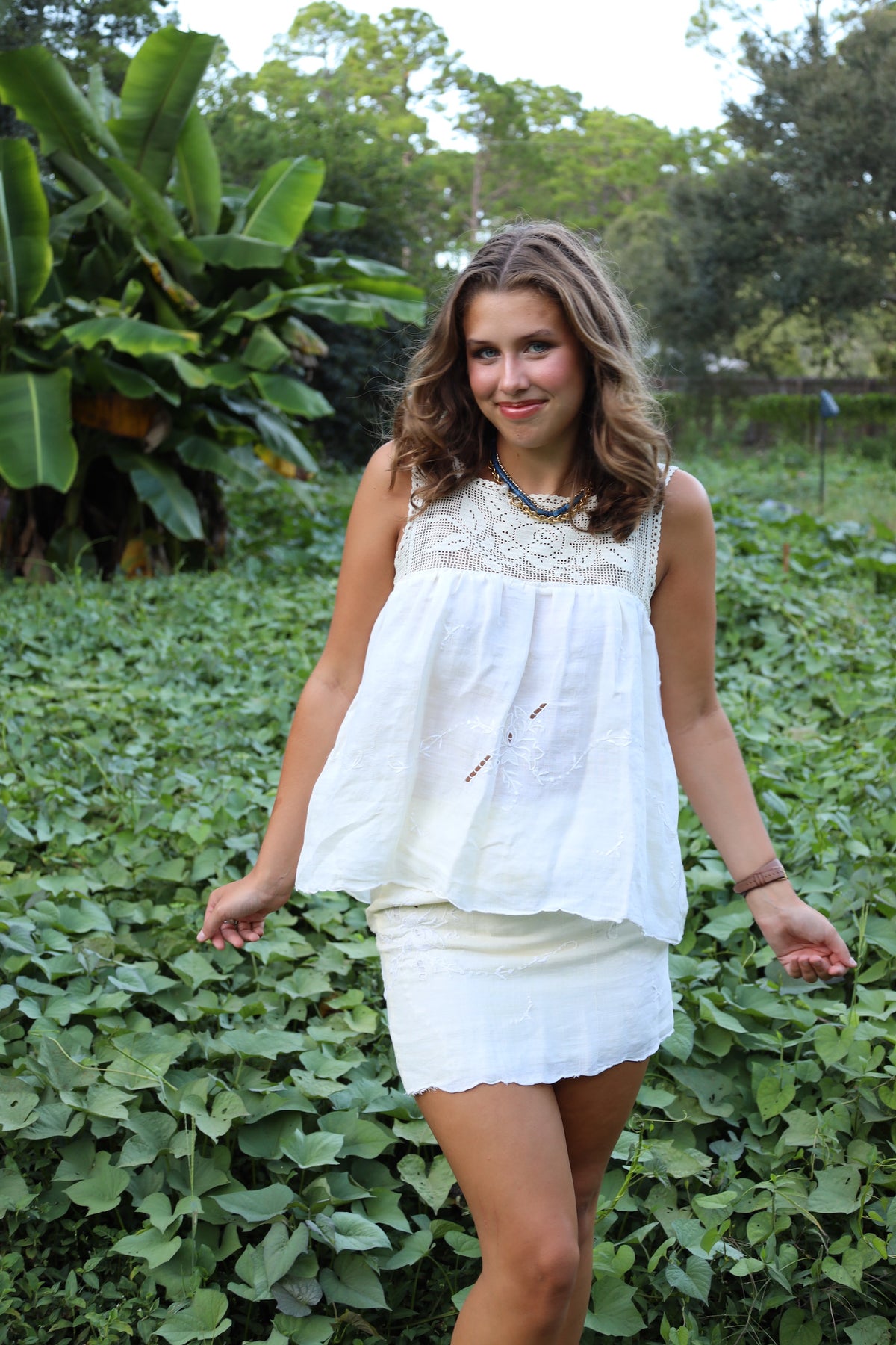Pale Yellow Linen Skirt