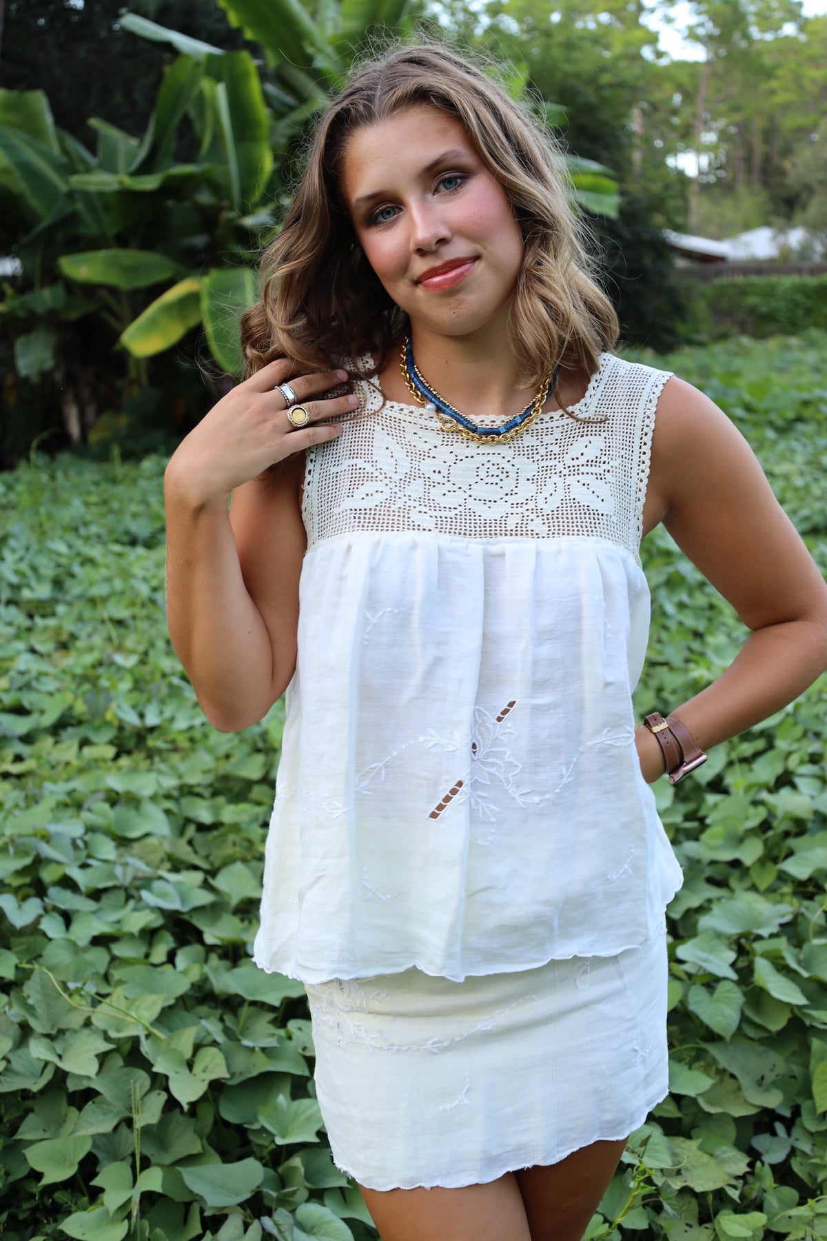 Pale Yellow Linen Skirt