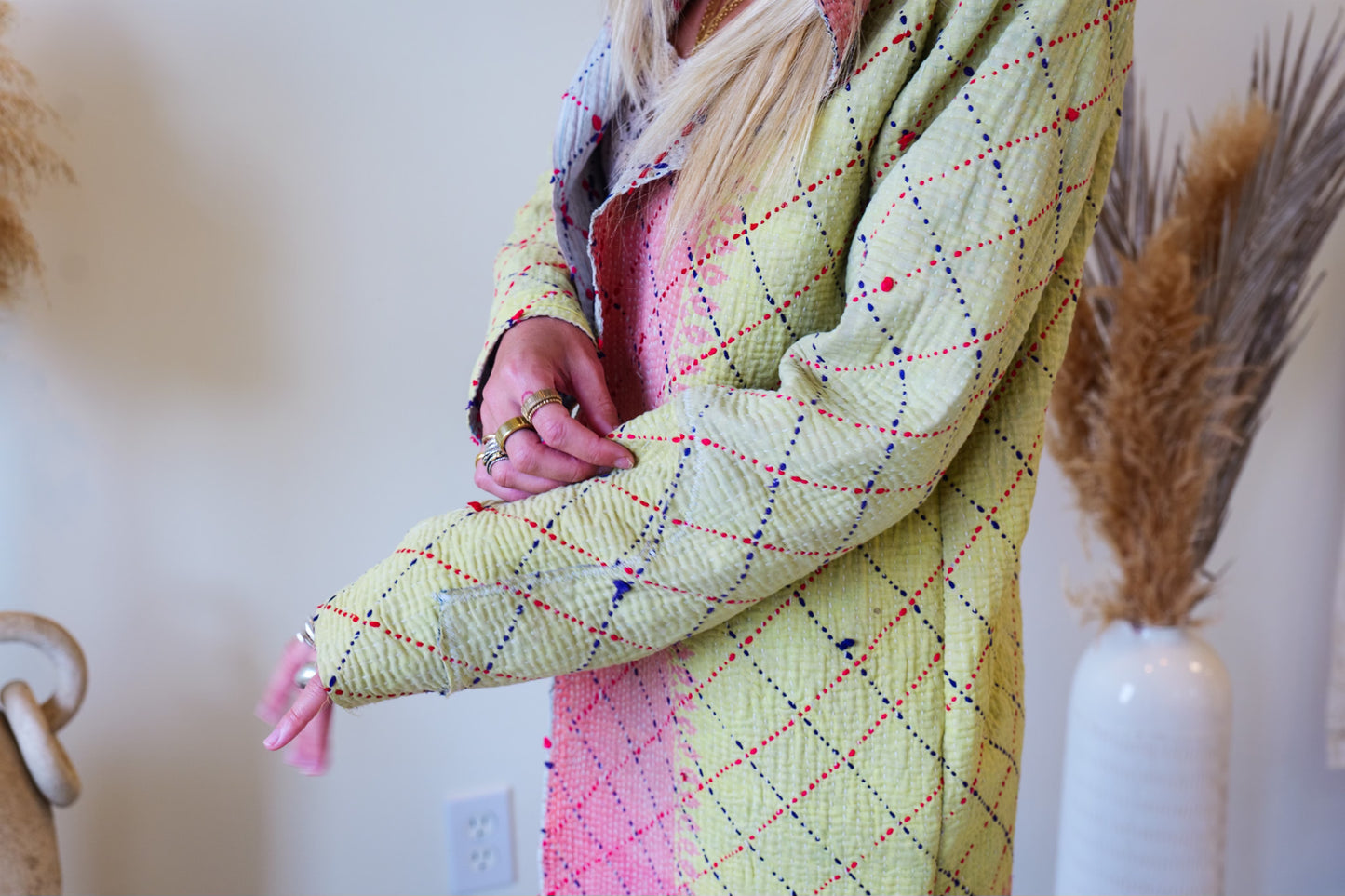 Kantha Long Quilt Coat