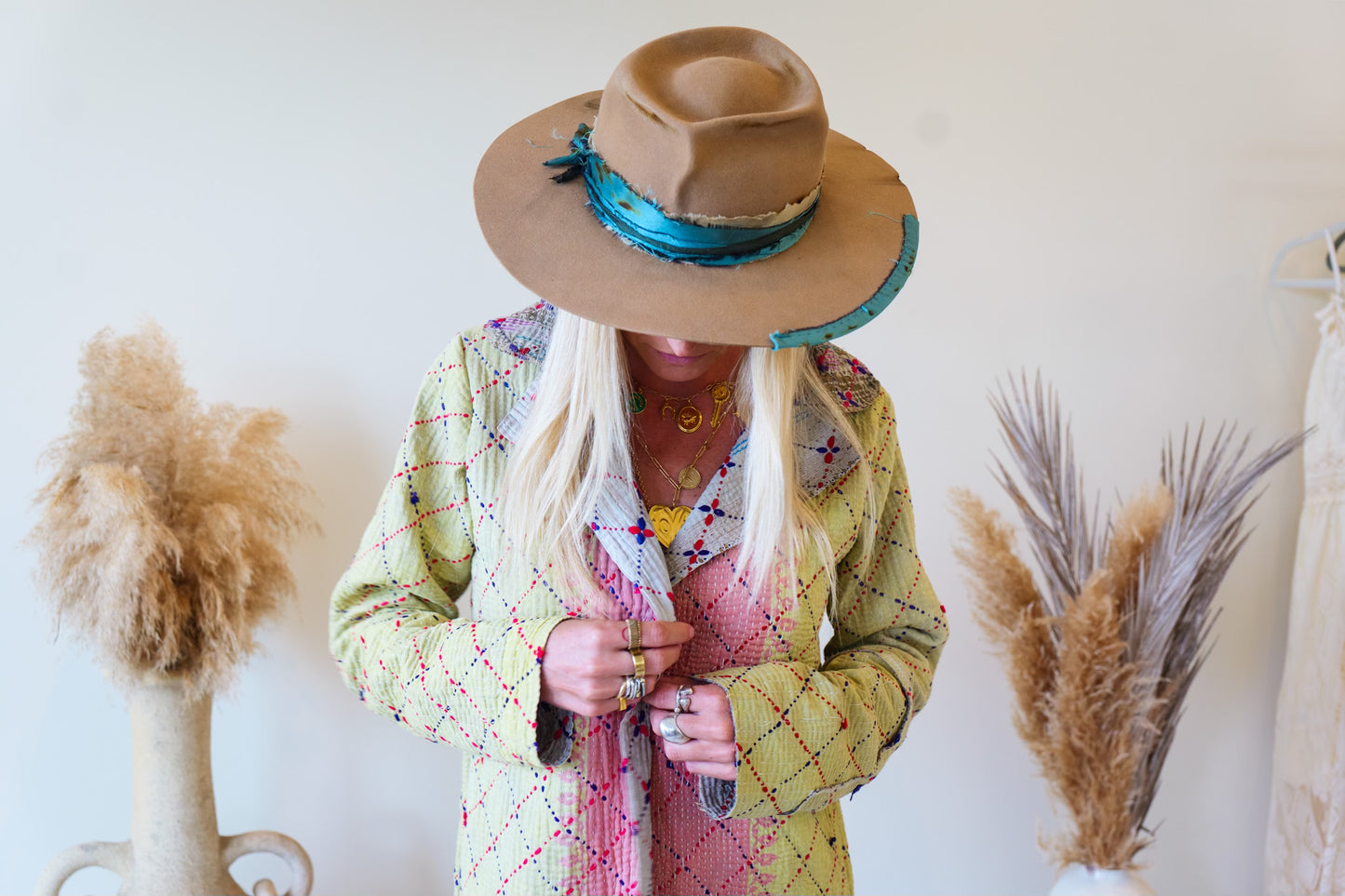 Kantha Long Quilt Coat