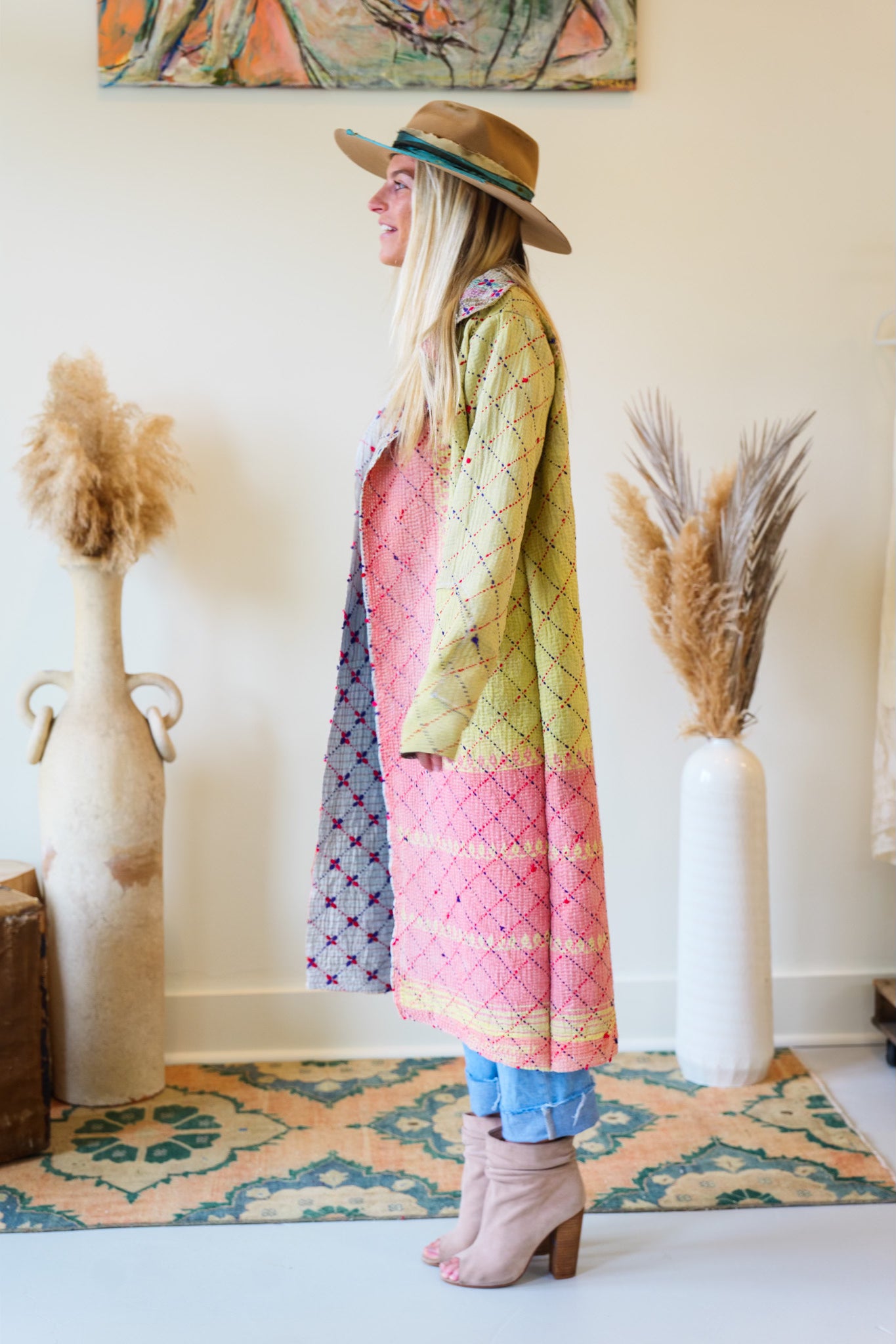 Kantha Long Quilt Coat