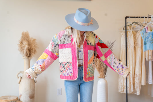 Hot Pink Short Quilt Coat