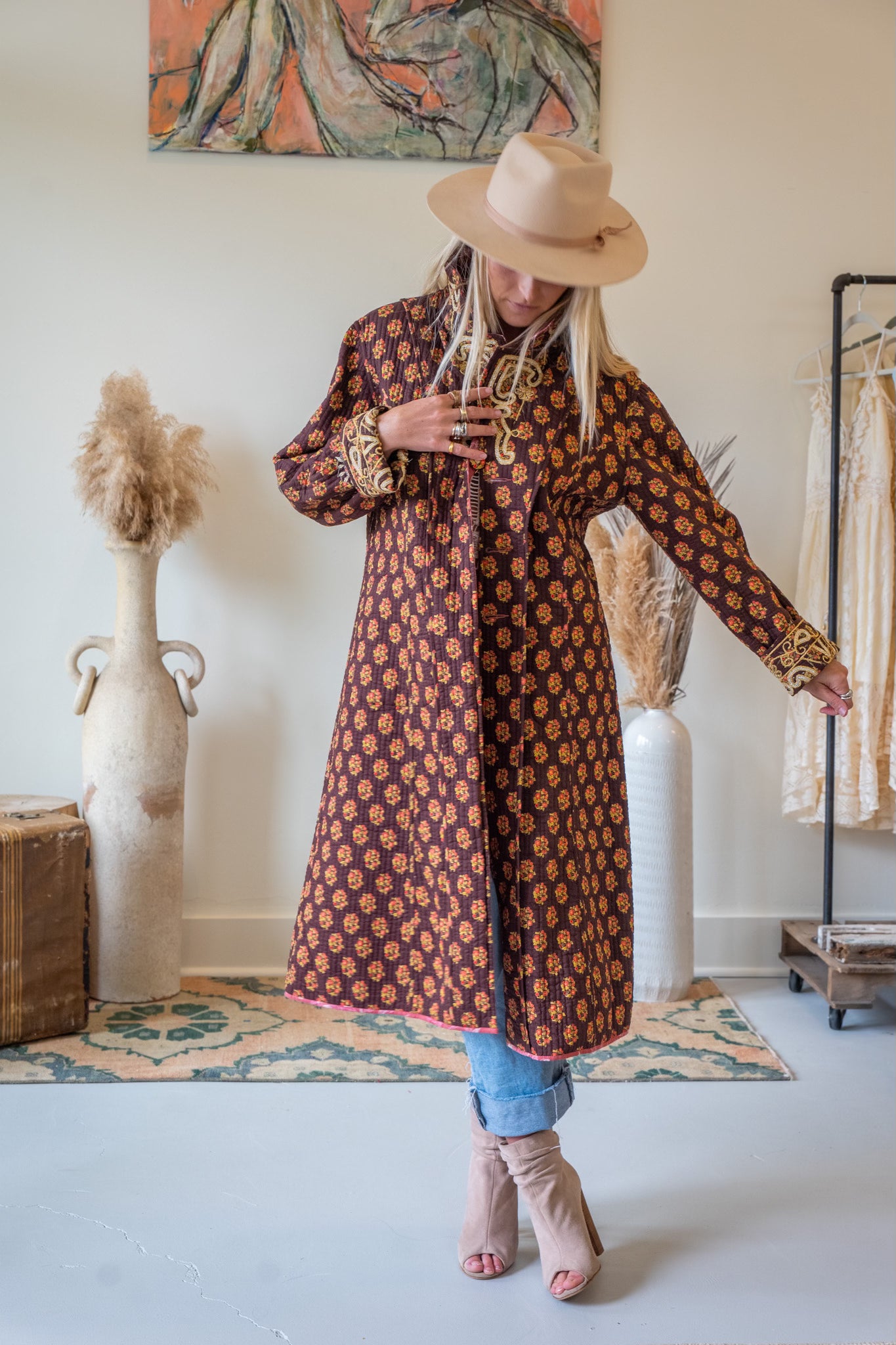 Reversible Long Quilt Coat