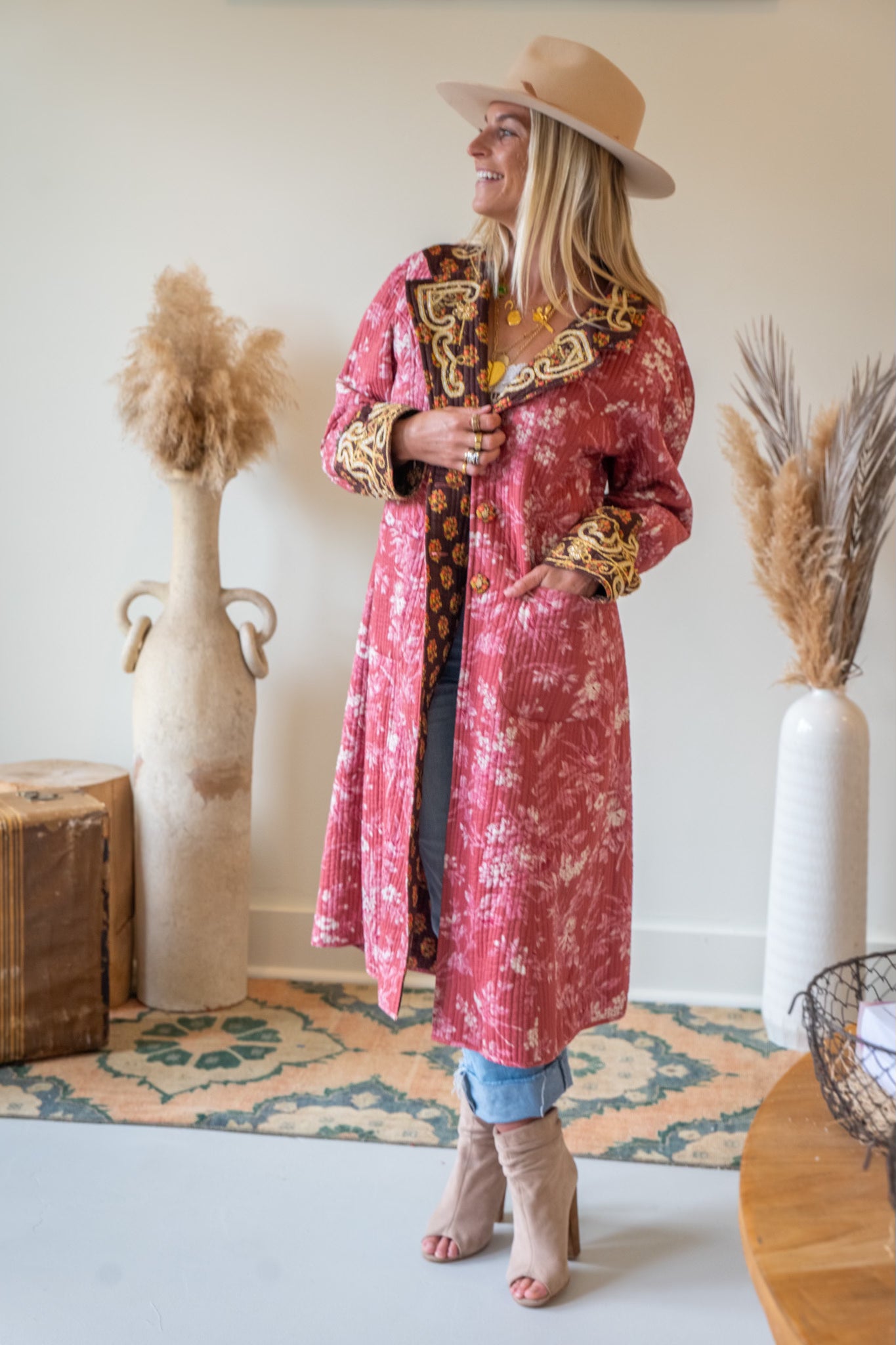 Reversible Long Quilt Coat