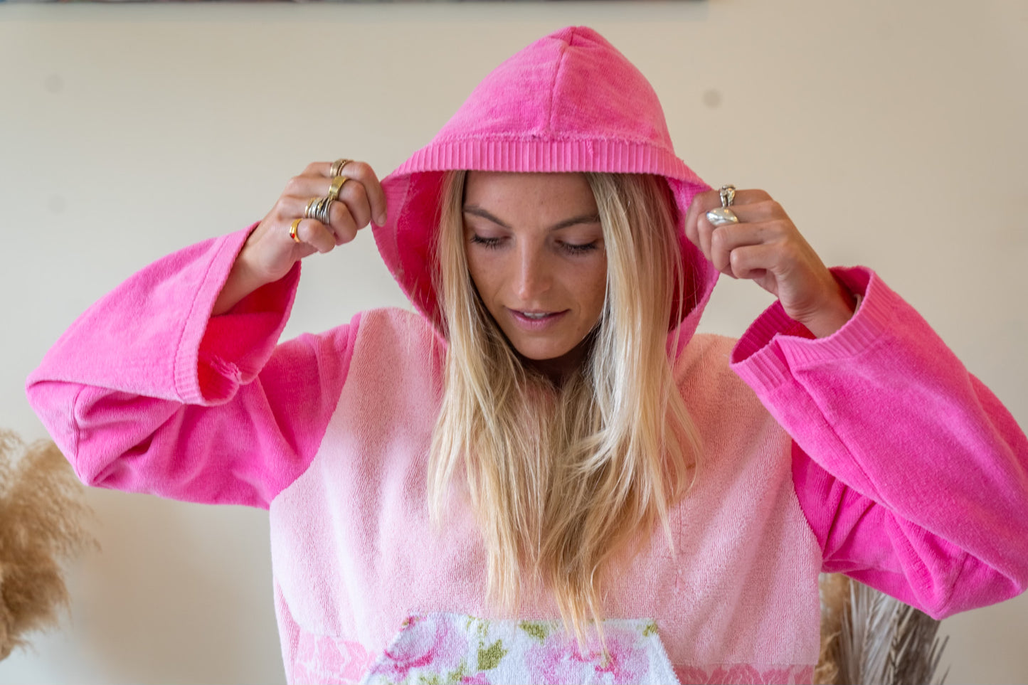 Vintage Pink Towel Hoodie