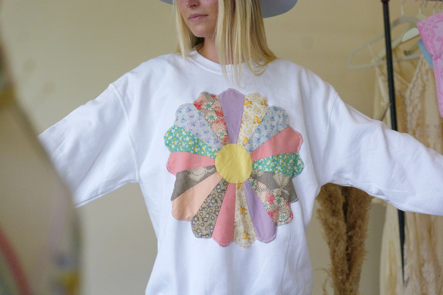 Quilt Sweatshirt - Rainbow