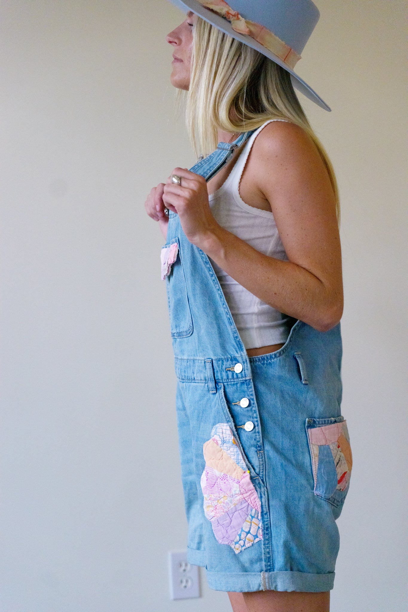 Vintage Denim Short Overalls