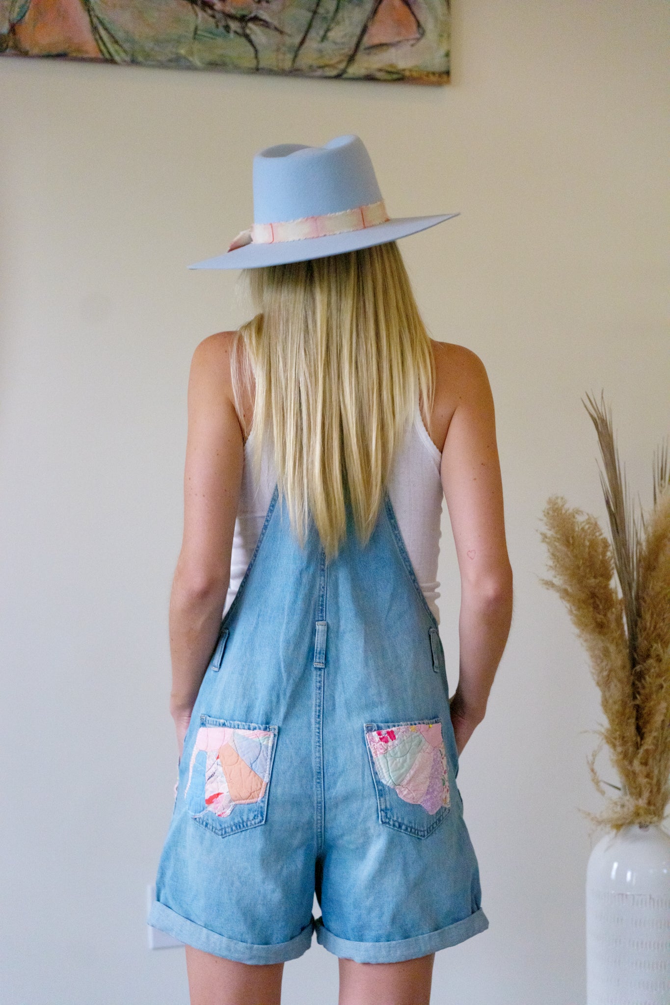 Vintage Denim Short Overalls