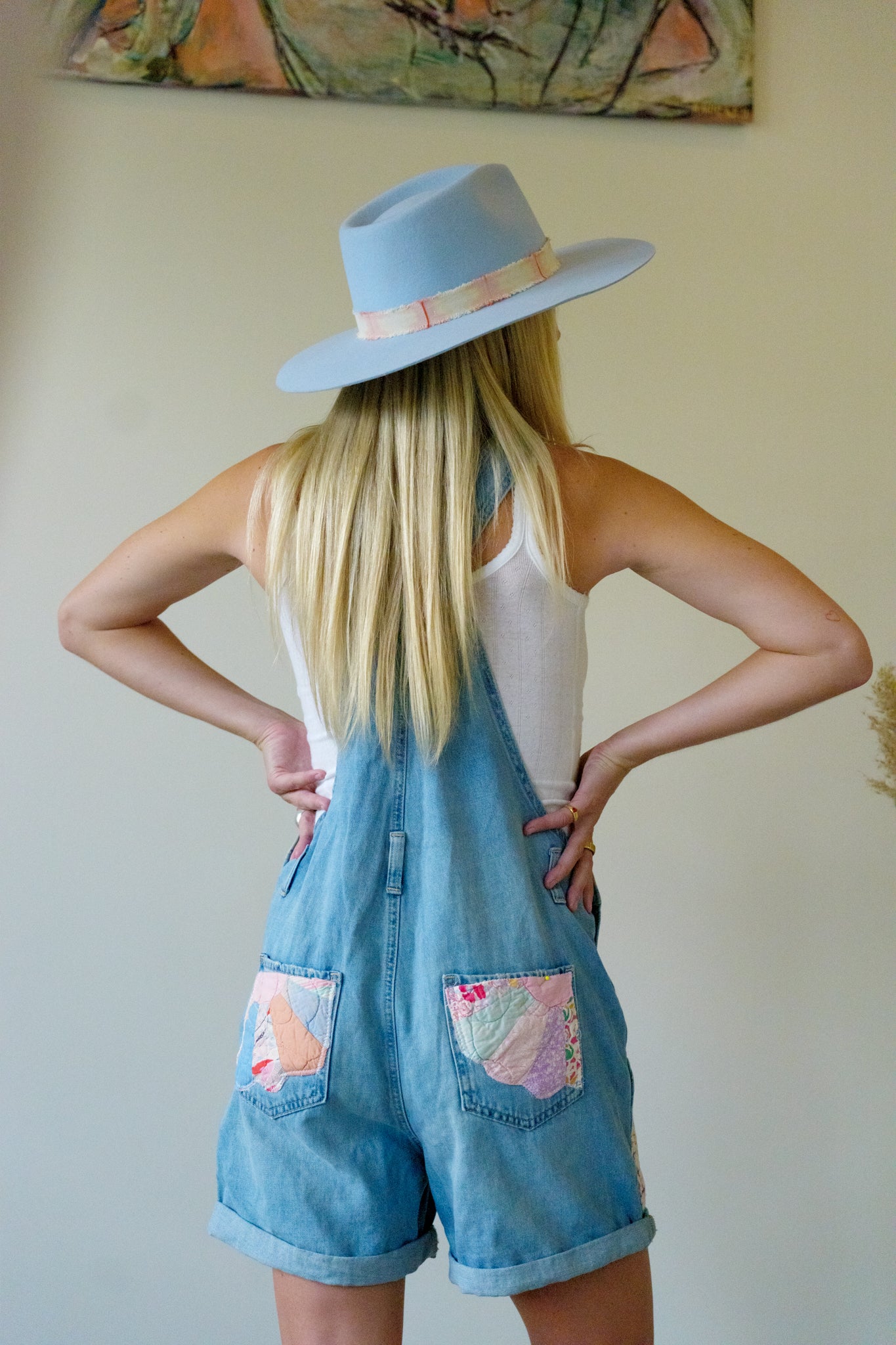 Vintage Denim Short Overalls