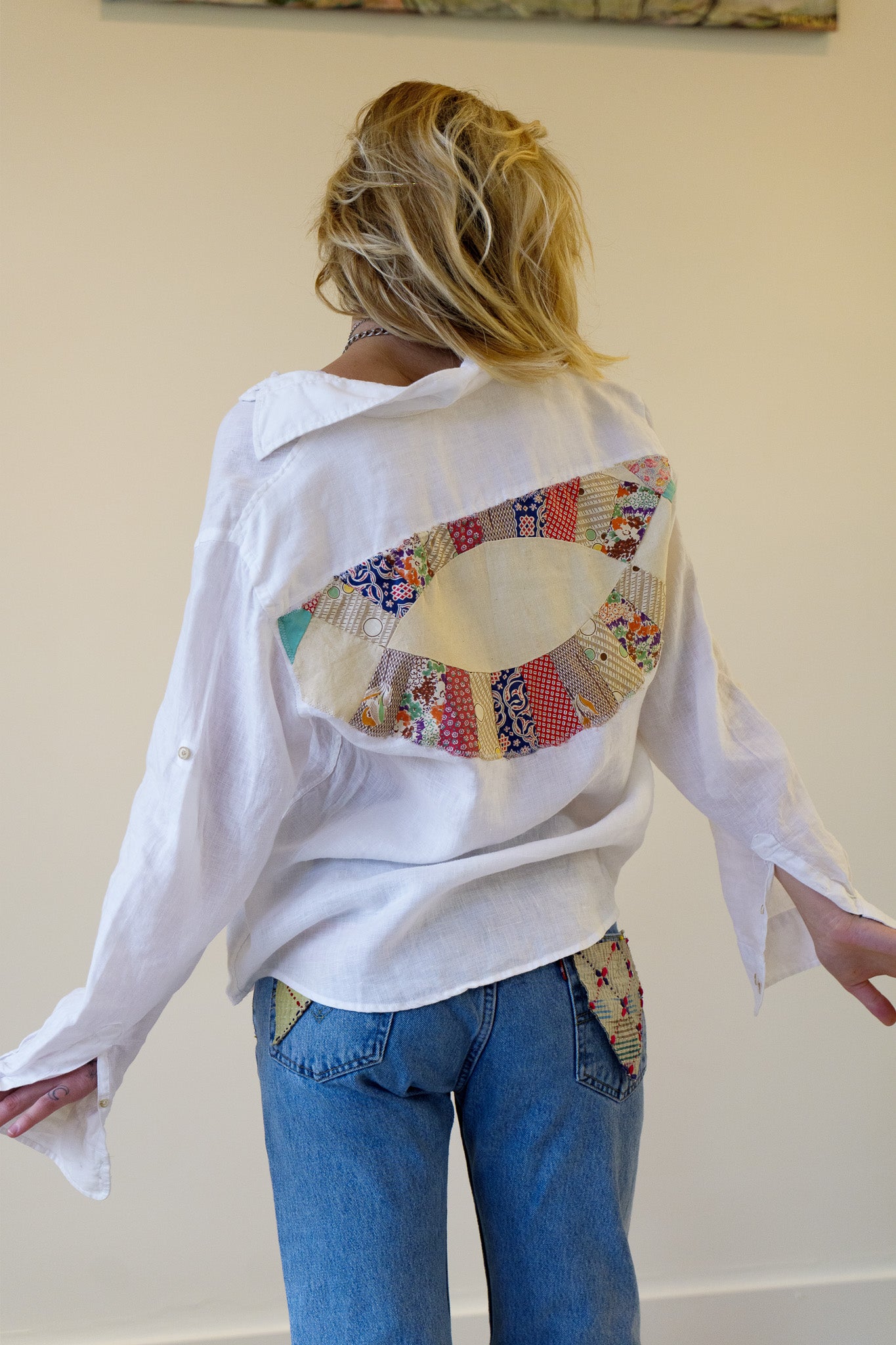 Linen Quilt Patchwork Shirt