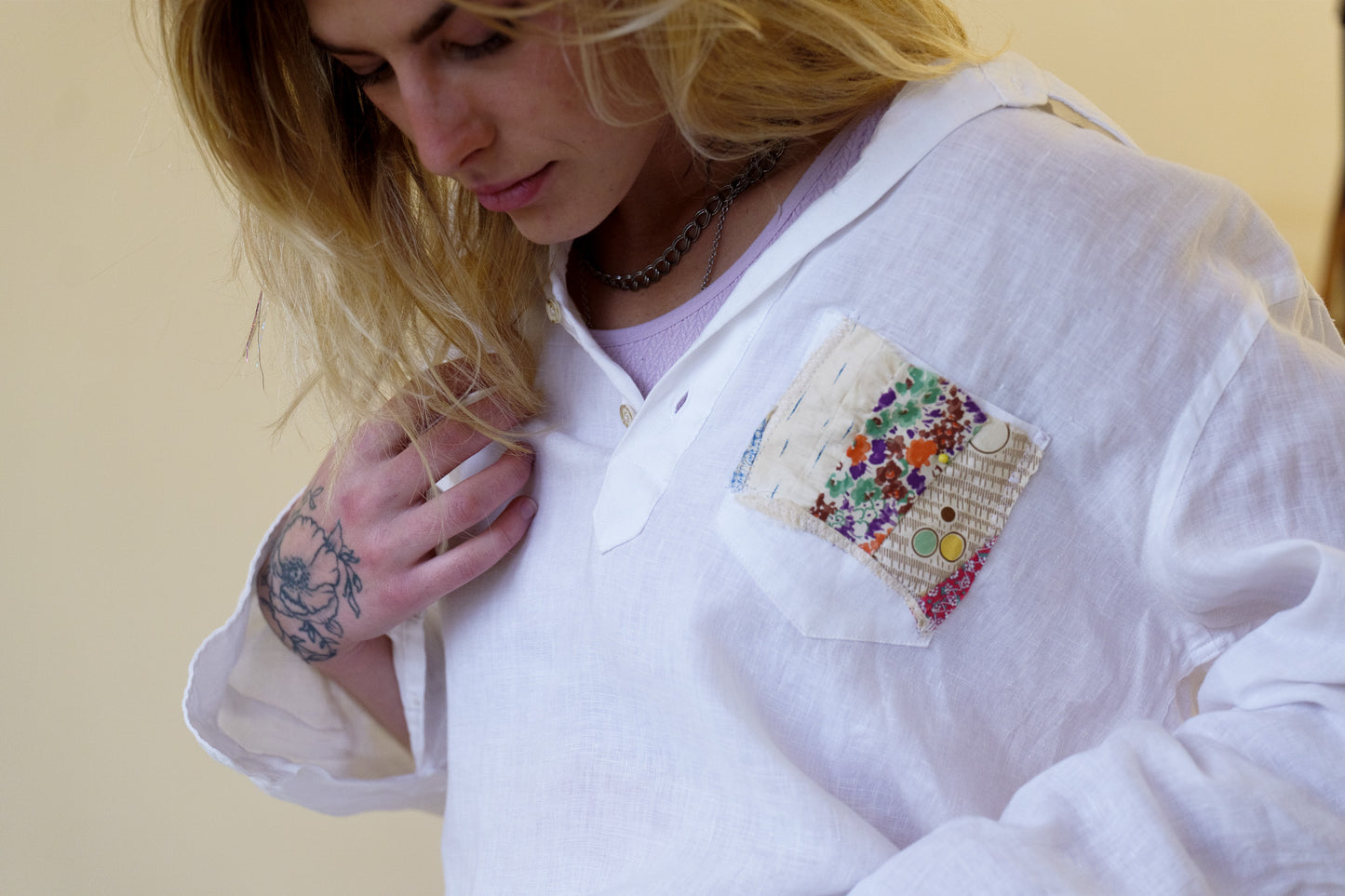 Linen Quilt Patchwork Shirt