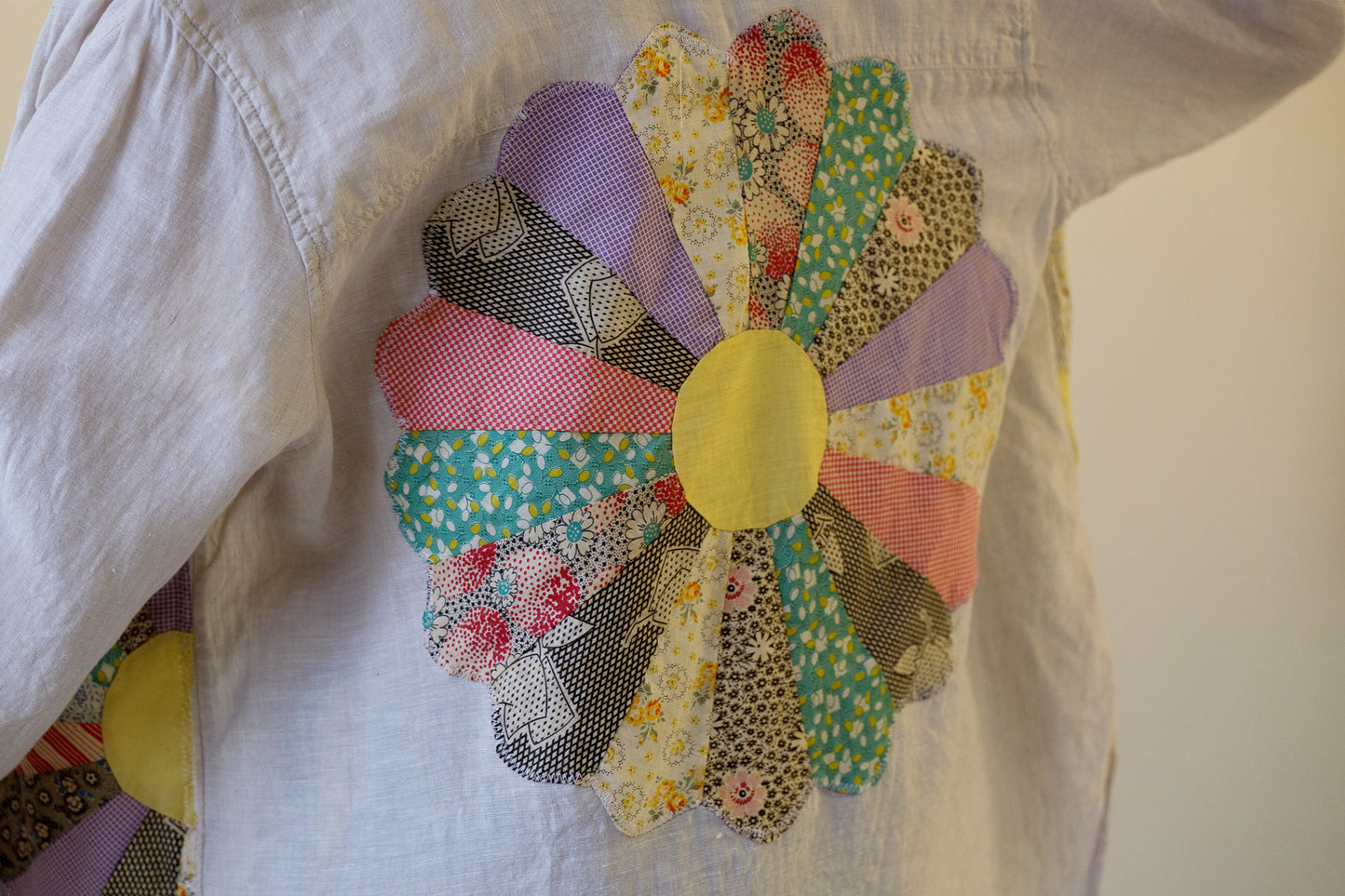 Linen Daisy Quilt Patchwork Shirt