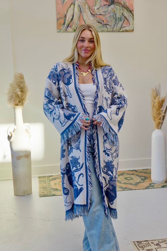 Bunny & Bird Blanket Kimono