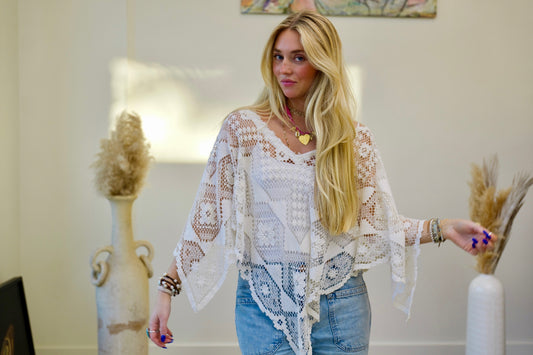 White Lace Boho Top