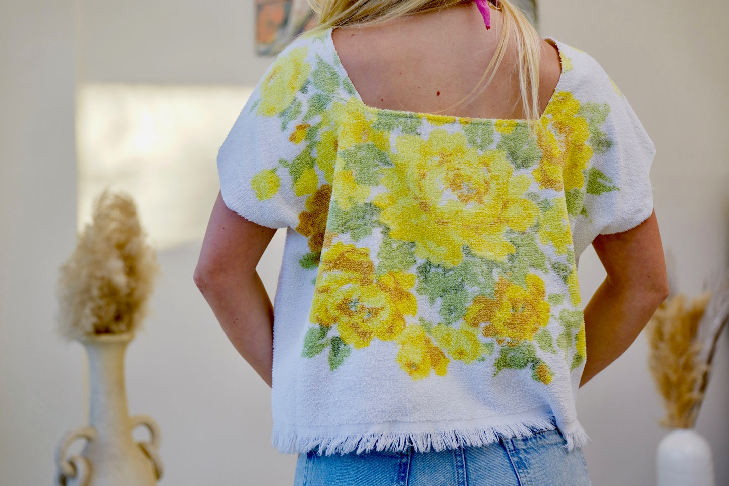 Yellow Floral Towel Top