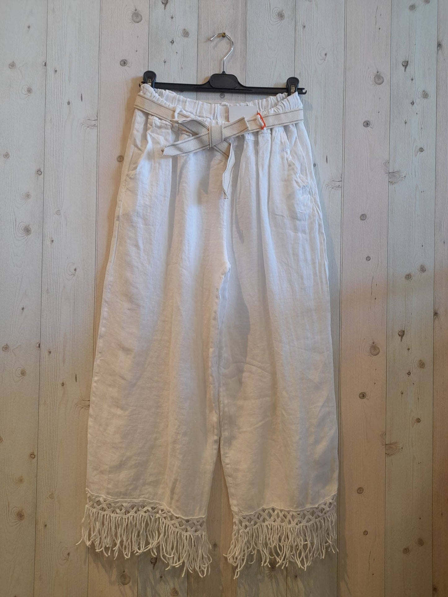 Linen Fringed Pants